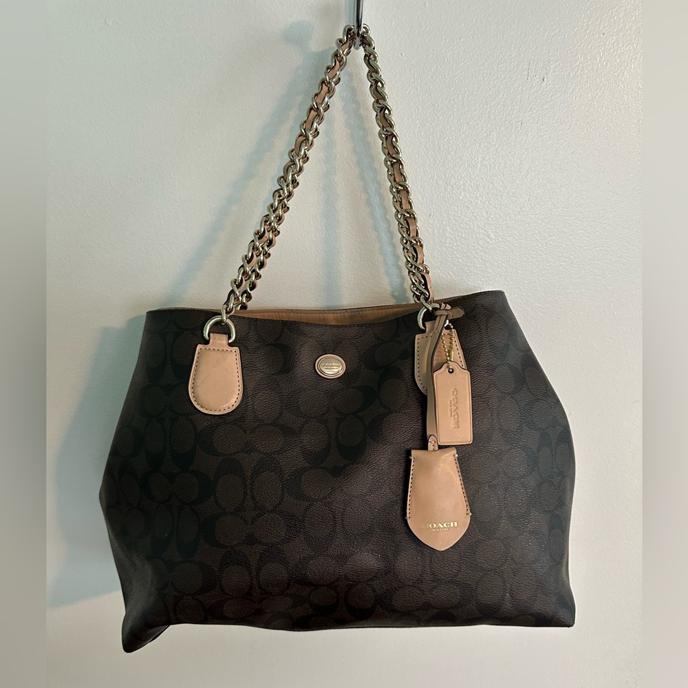Coach Peyton Signature Chain Tote